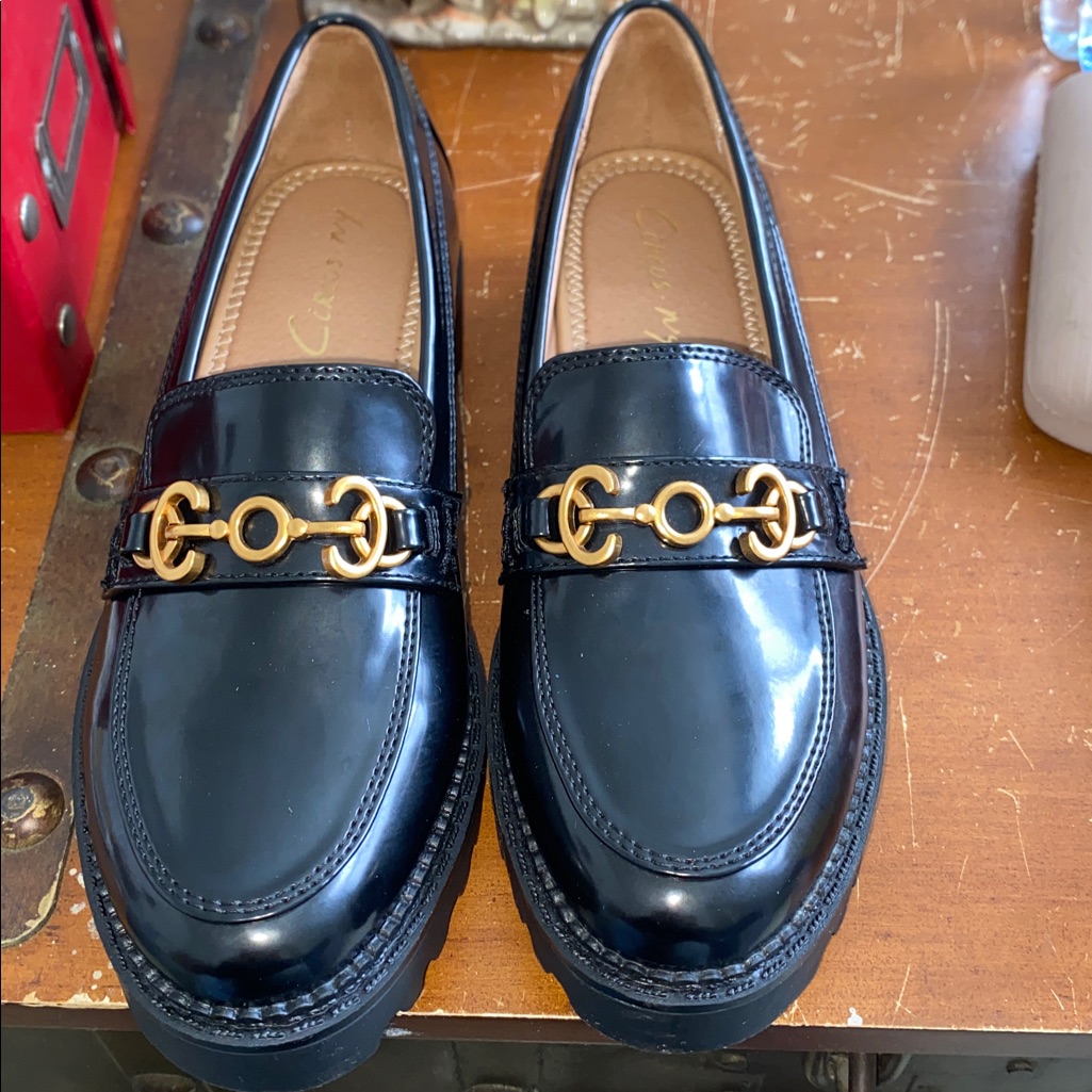 Nwot Circus By Sam Edelman Christy Patent Loafers Size 7 Black Patent Leather
